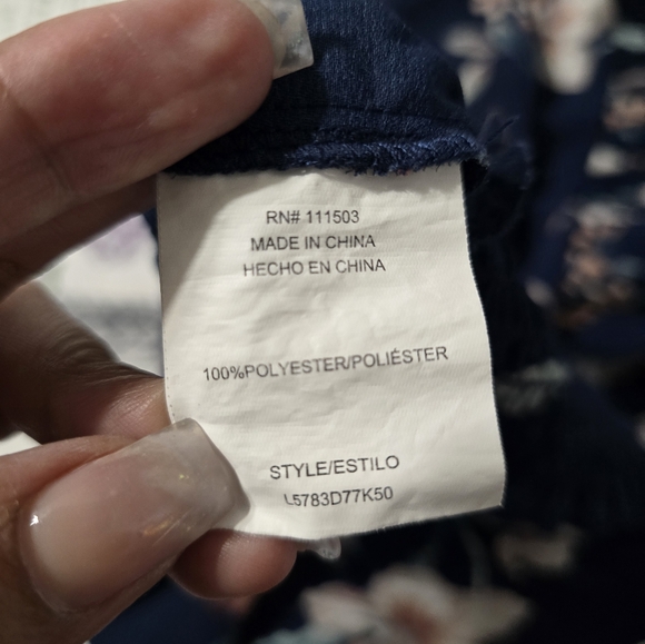 Love & Piece Collective Navy Floral Crop Top for Women's Size XS - Picture 6 of 8